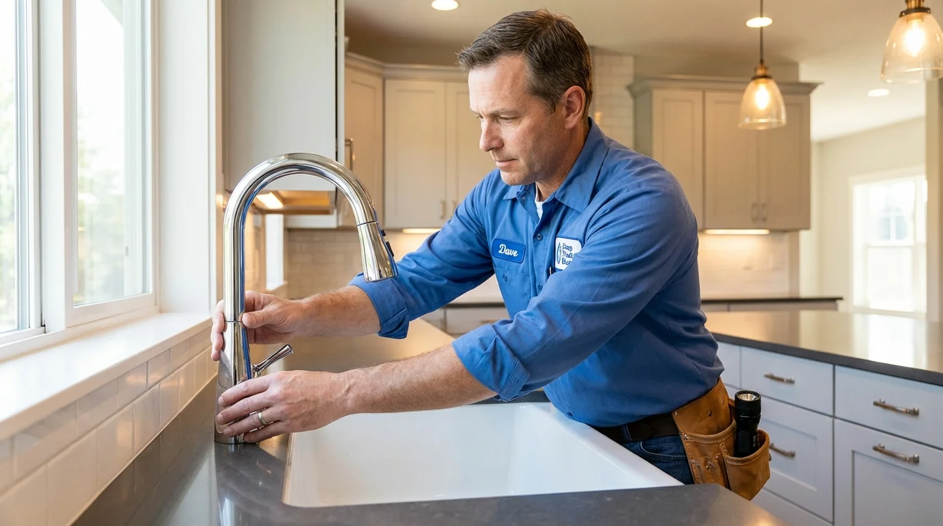 Kitchen faucet installation by Johns Plumbing LLC in Chesterland